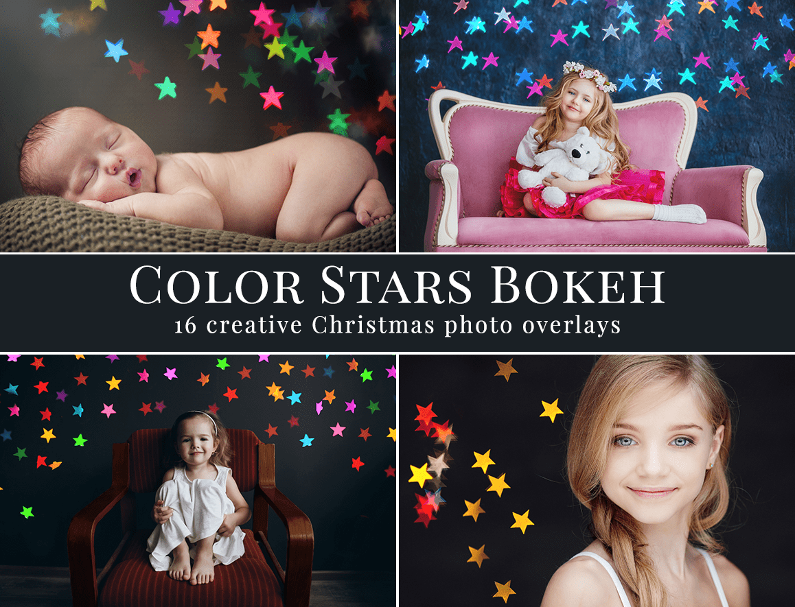color stars bokeh photo overlays