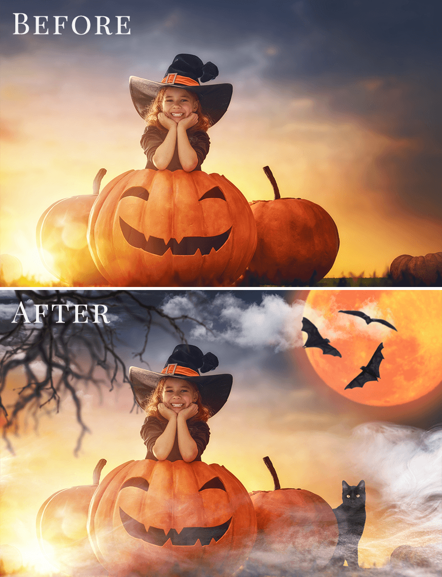 Halloween photo overlays