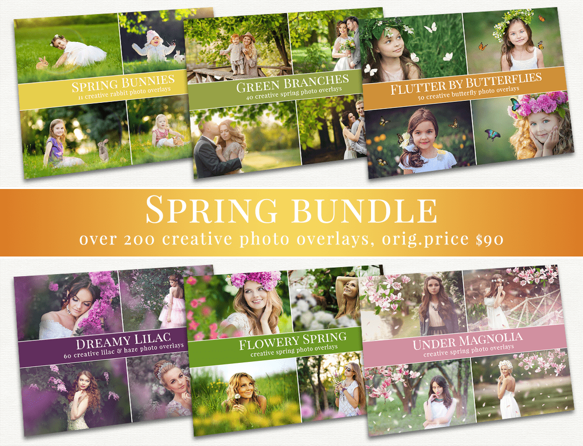spring photo overlays bundle