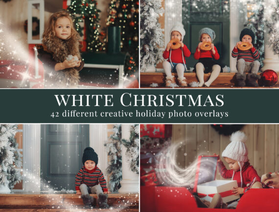 White Christmas photo overlays