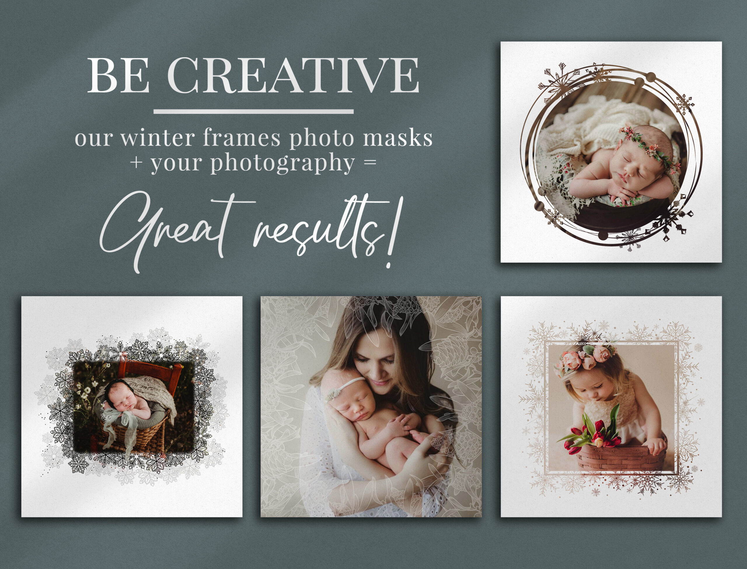 Winter Frames photomasks for Photoshop